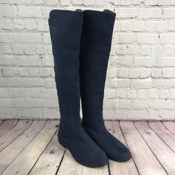 Unisa Shoes - Unisa Ungillean Over-the-Knee Blue Boots Size 9
